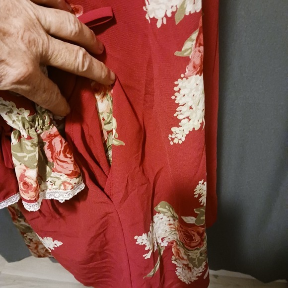 Vintage Oscar de la Renta Pink Label Floral Print Kimono Robe‎ S/M no sash - Picture 6 of 8